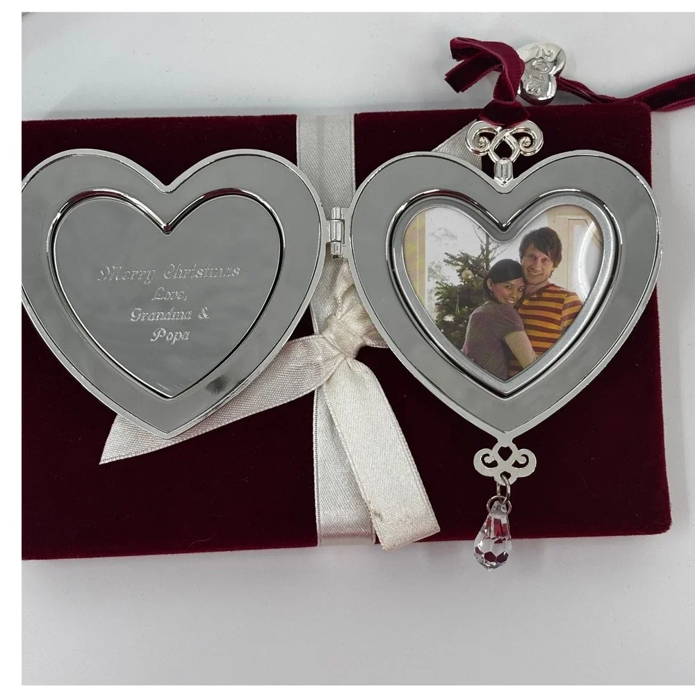 Things Remembered Ornament Silver Our‎ First Christmas 2013 Locket Grandma Papa